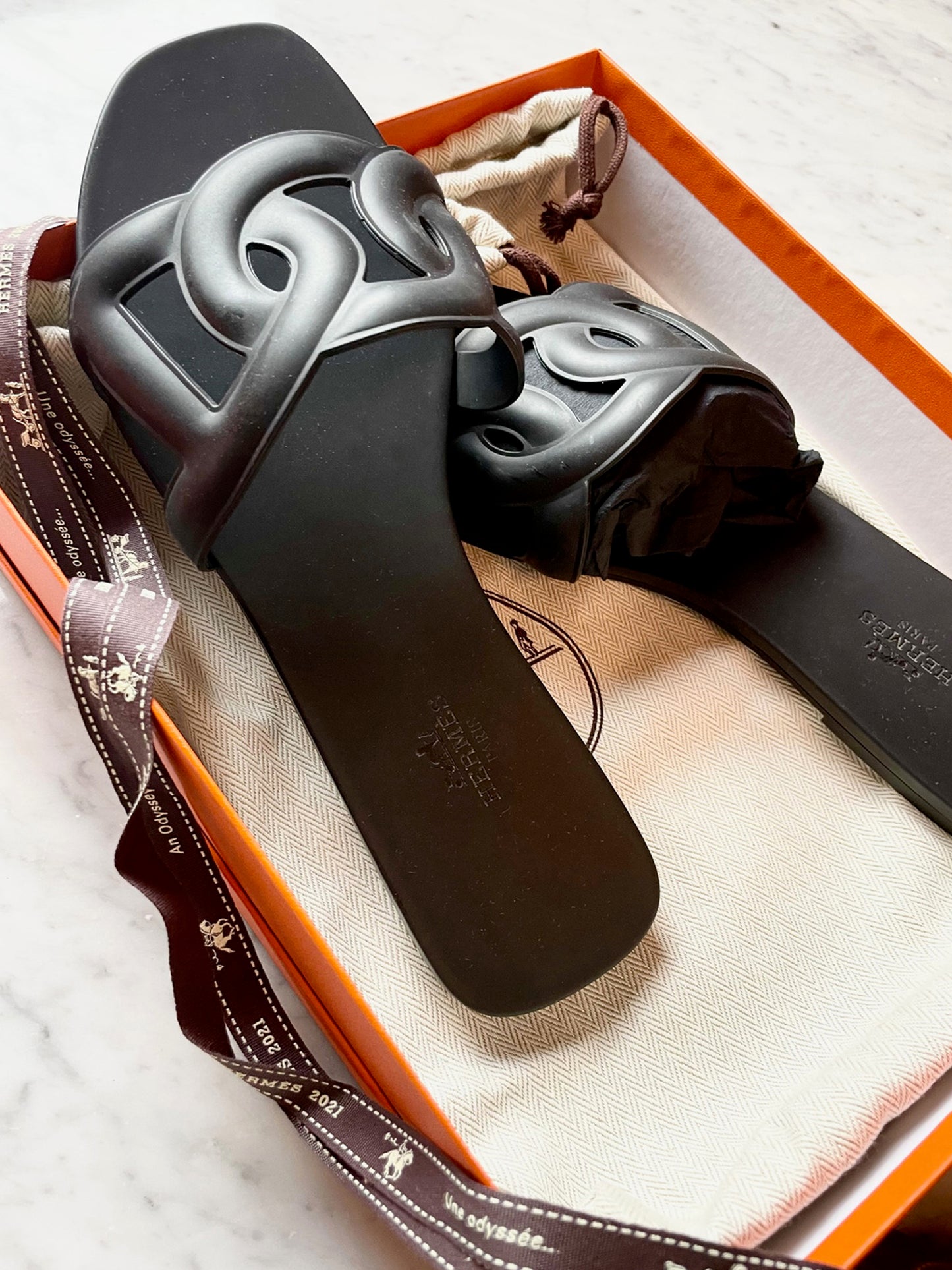hermès aloha rubber sandals, size 40