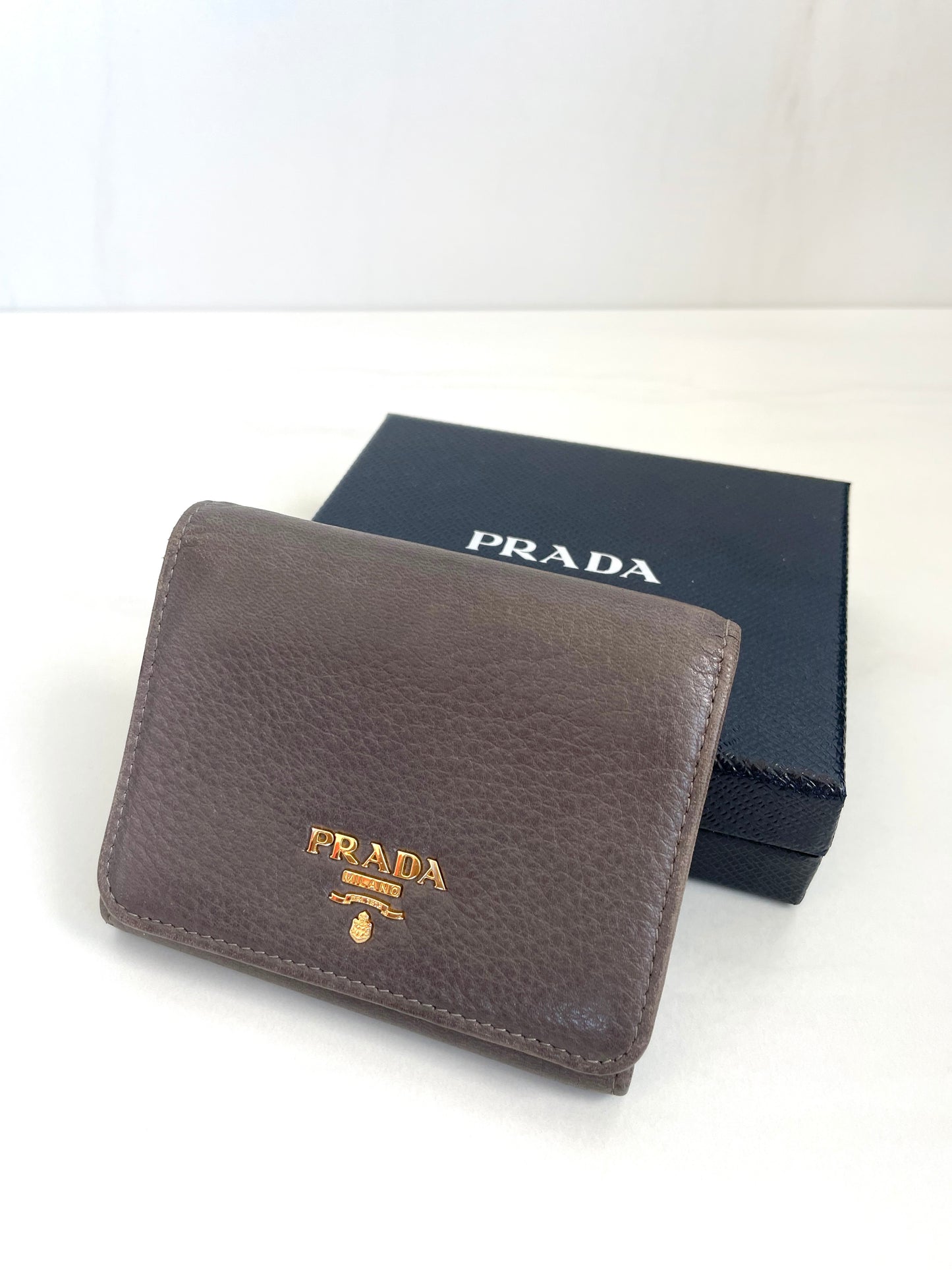 Prada Grey Tri-fold Wallet