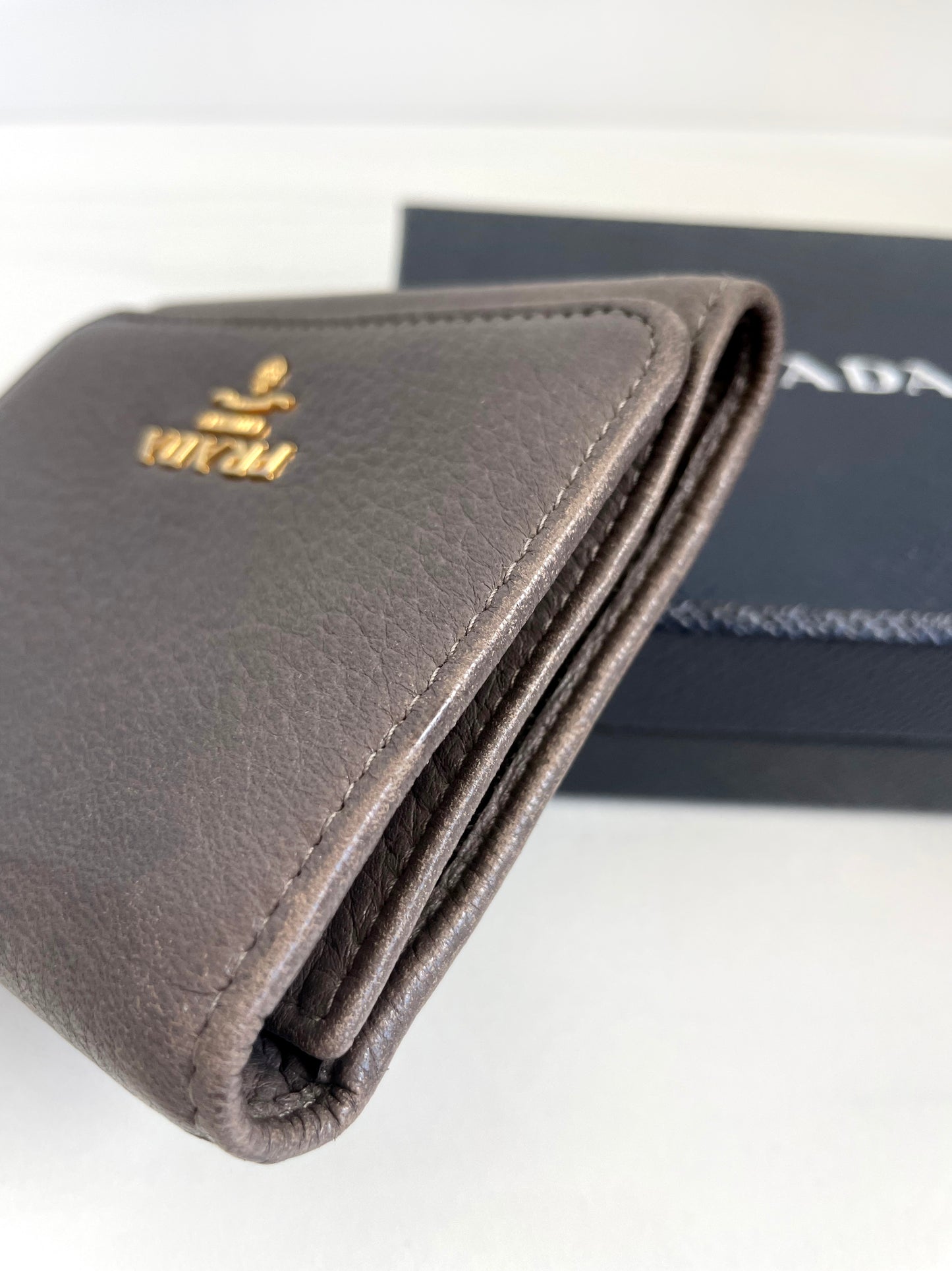 Prada Grey Tri-fold Wallet