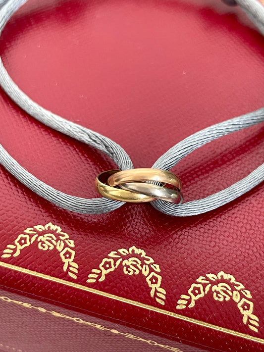 Cartier Trinity Cord Bracelet - 18K Yellow, White & Rose Gold