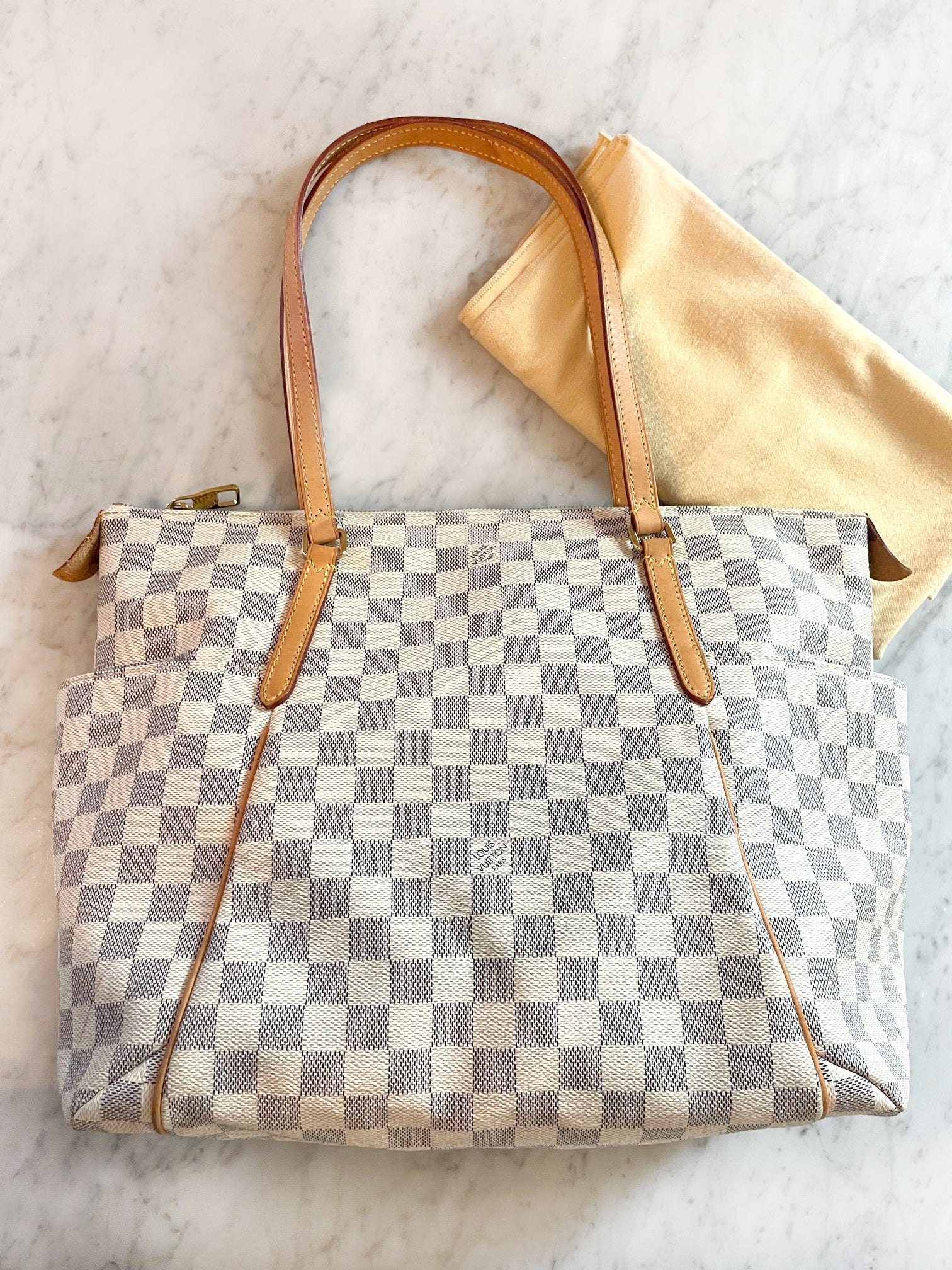 louis vuitton neverful "totally mm nm damier azur"