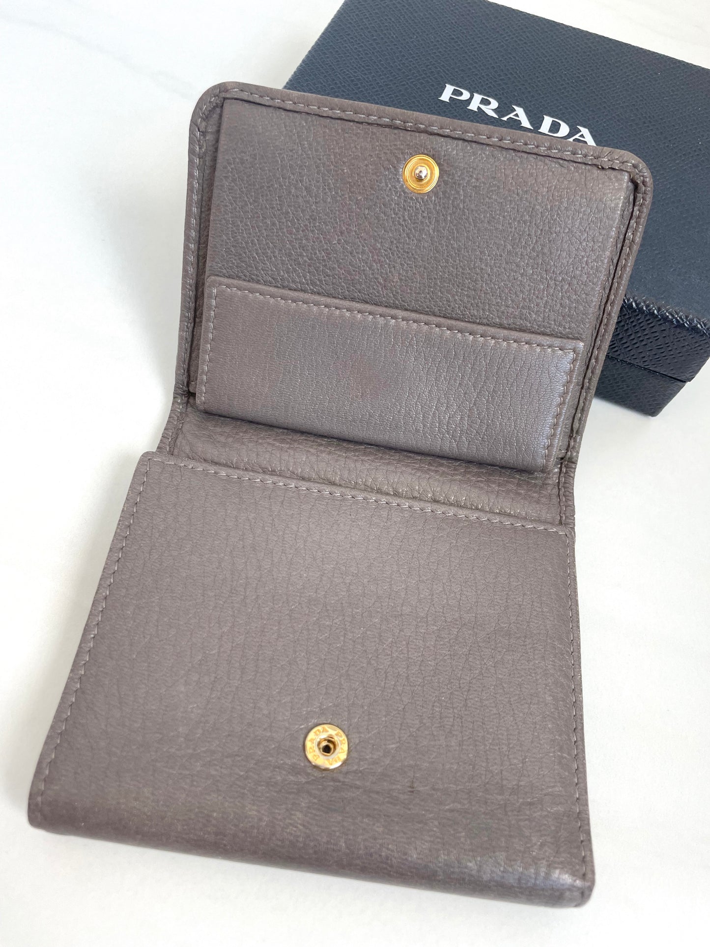 Prada Grey Tri-fold Wallet