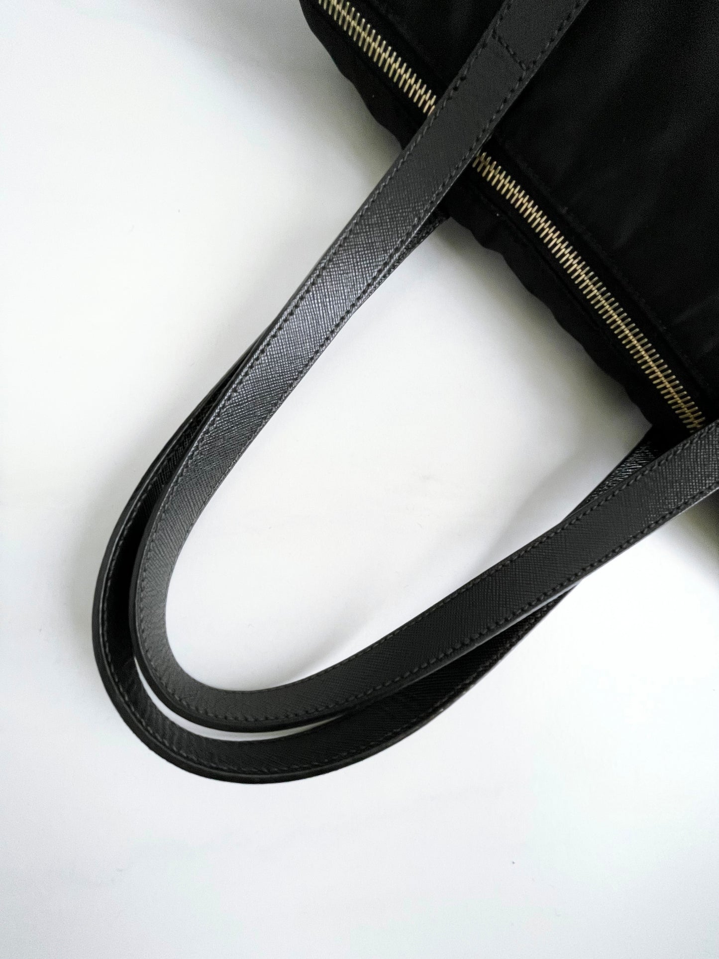 Prada Black & Gold Nylon Tote